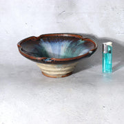Japanese Antique Ceramic Bowl Wooden Box Kyushu-style Kiln-Effect Glaze Bowl21