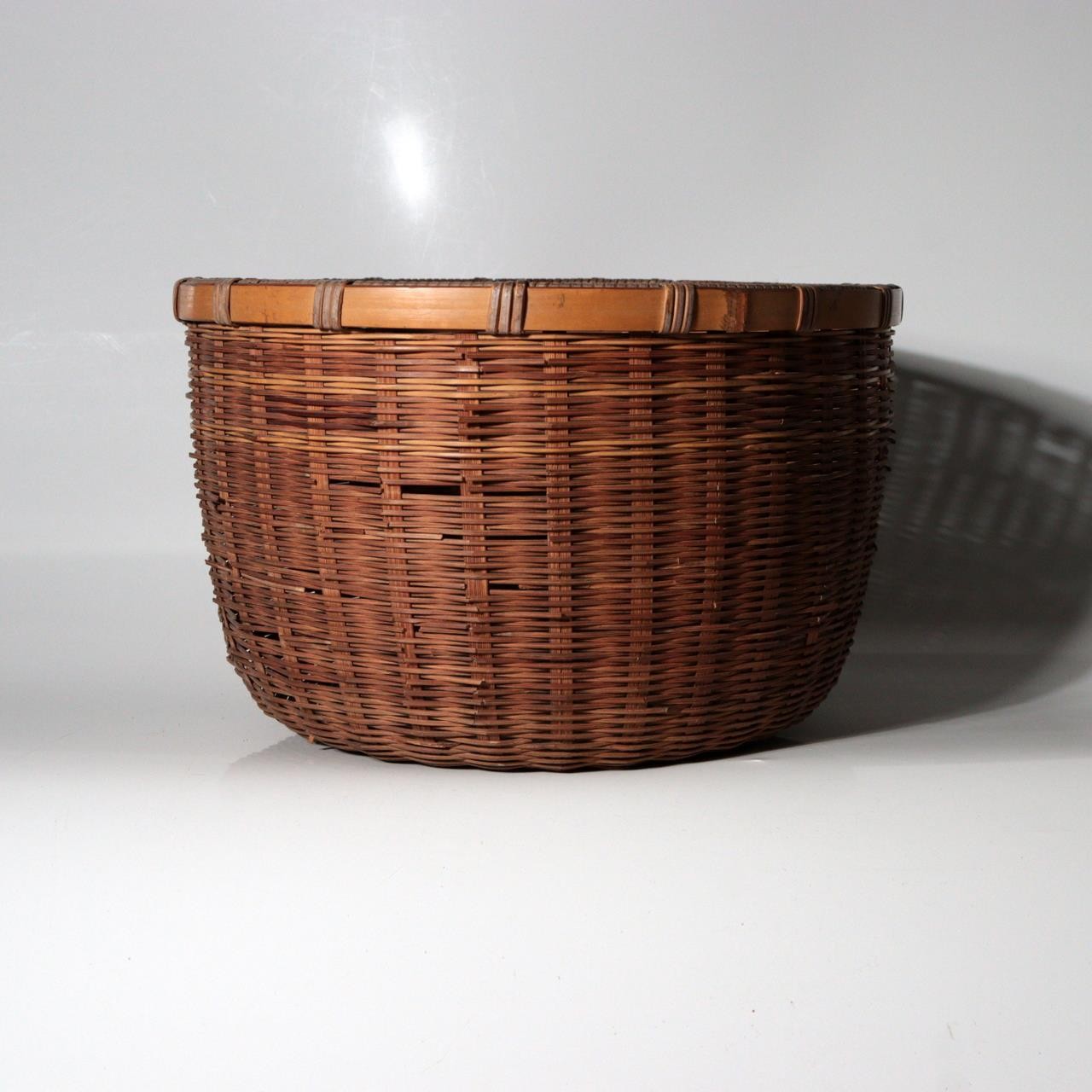 Vintage Japanese Folk Craft Bamboo Woven Basket Collection Set of 8 WO63917