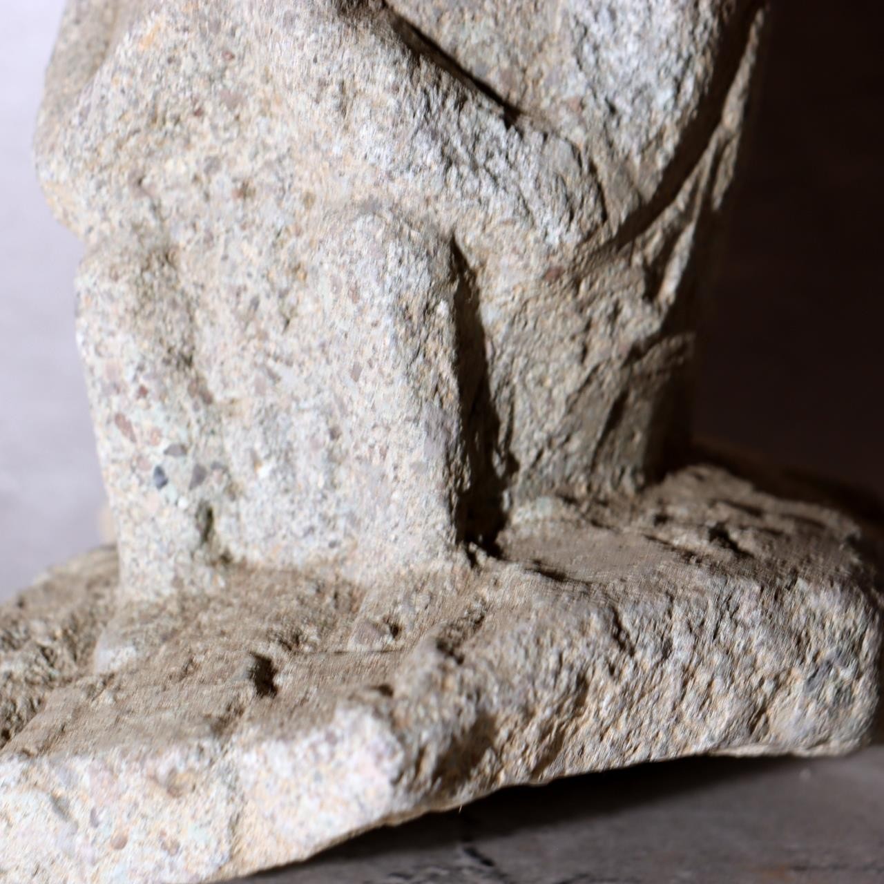 Japanese Antique Stone Monkey Statue Saru God Garden Ornament Zen Bonsai Folk Ar9