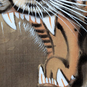 Vintage Japanese Hanging Scroll Kakejiku Roaring Tiger Signed Matsukane ASO4593