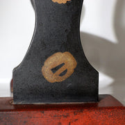 Japanese Black Lacquer Sword Stand - Maki-e Tsuba & Inaba Clan Crest SWR36117