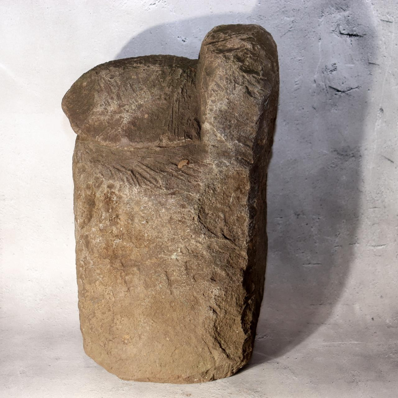 Japanese Antique Stone Statue TanoKami Rice Field God Garden Idol 14kg SDB13816