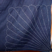Japanese Fan patterm Vintage Sashiko Fabric Aizome Furoshiki embroidery Boro5