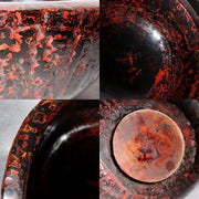 Vintage Large Japanese Aizu Lacquerware Wood Bowl  Mottled Red & Black 29cm11