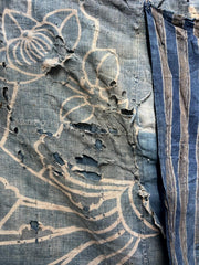 Authentic Antique Japanese Boro Textile - Indigo Patched Sashiko Cotton11