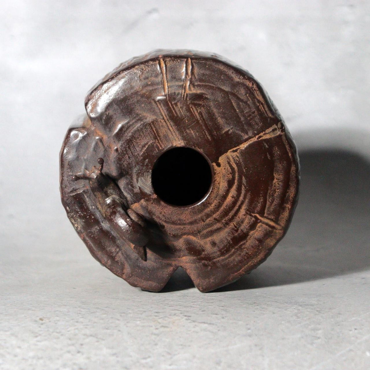 Vintage Japanese Takaoka Cast Bronze Vase Tree Stump Snail Getsuho4