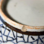 Edo Period Ko-Imari Blue and White Soba Choko Cup Set Net Flower 2pcs Japanese9