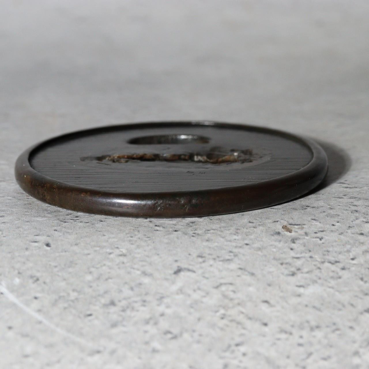 Antique Japanese Samurai Sword Guard Tsuba Fukurin Rim Ko-Kinko Style STO883