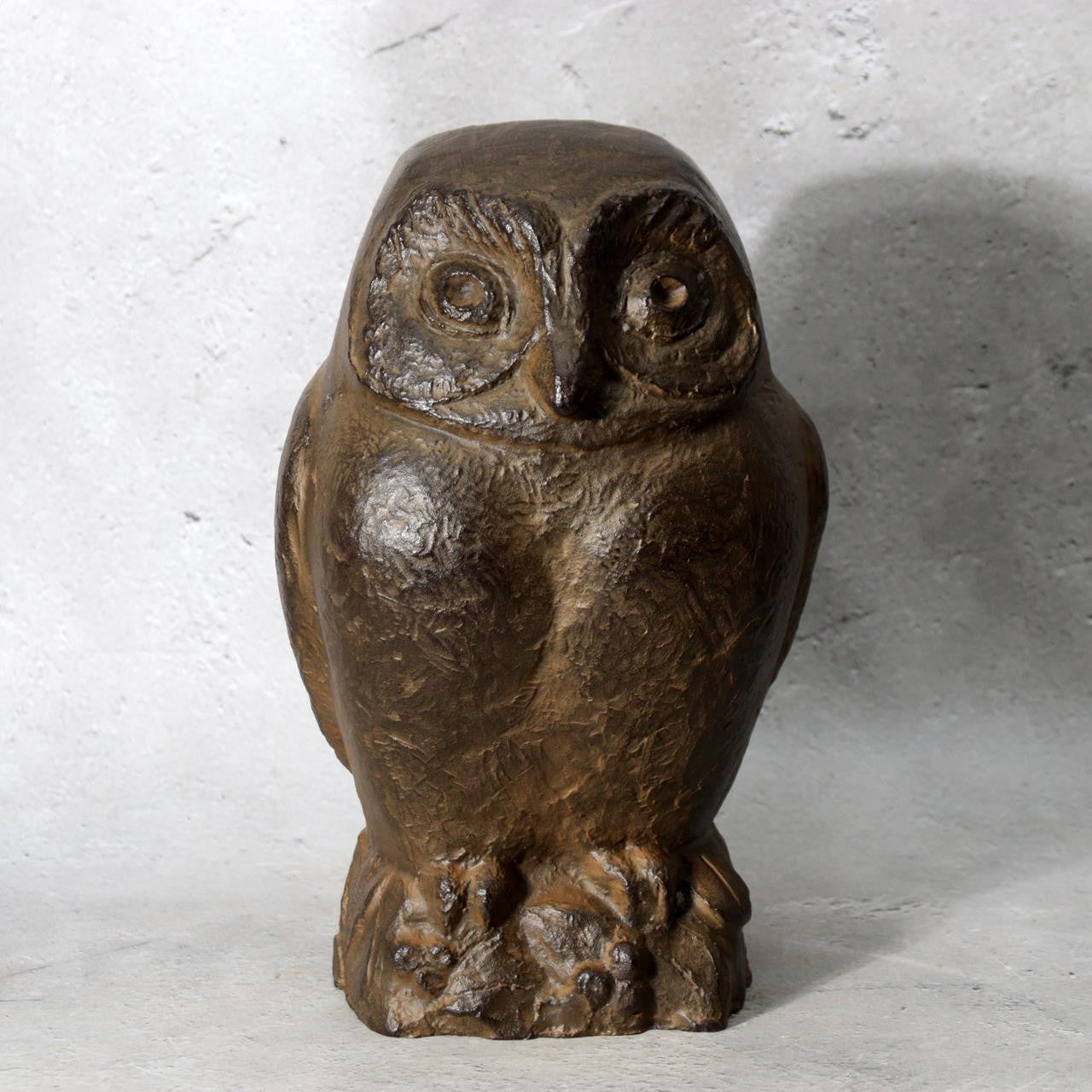 Japanese Bronze Owl Figurine Statue Okimono Hiromu Kojima 1982 Coin Bank BOSa651