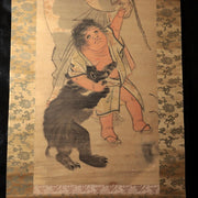 Japanese Hanging Scroll Kakejiku Kintaro Yamauba Bear Hokusai Reproduction1