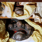 Antique Japanese Ceramic Noh Mask Style Wall Masks Hannya & Beshimi Pair c.194018