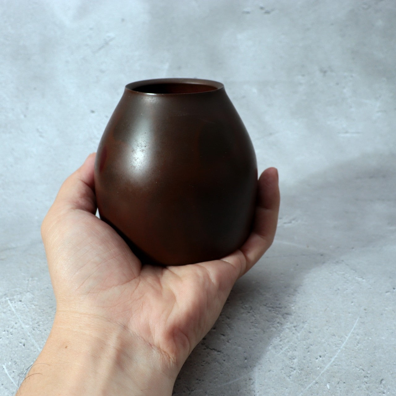 Vintage Japanese Cast Bronze Flower Vase Signed Masaki Hara Metalwork BV7698
