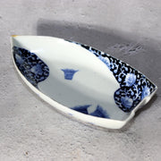 Antique Japanese Hirado Ware Porcelain Dish - Sometsuke Bakumatsu 17cm IP1358