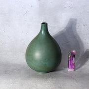 Japanese Bronze Bud Vase Houun  Matte Green Shizuku Teardrop Takaoka Copperware3