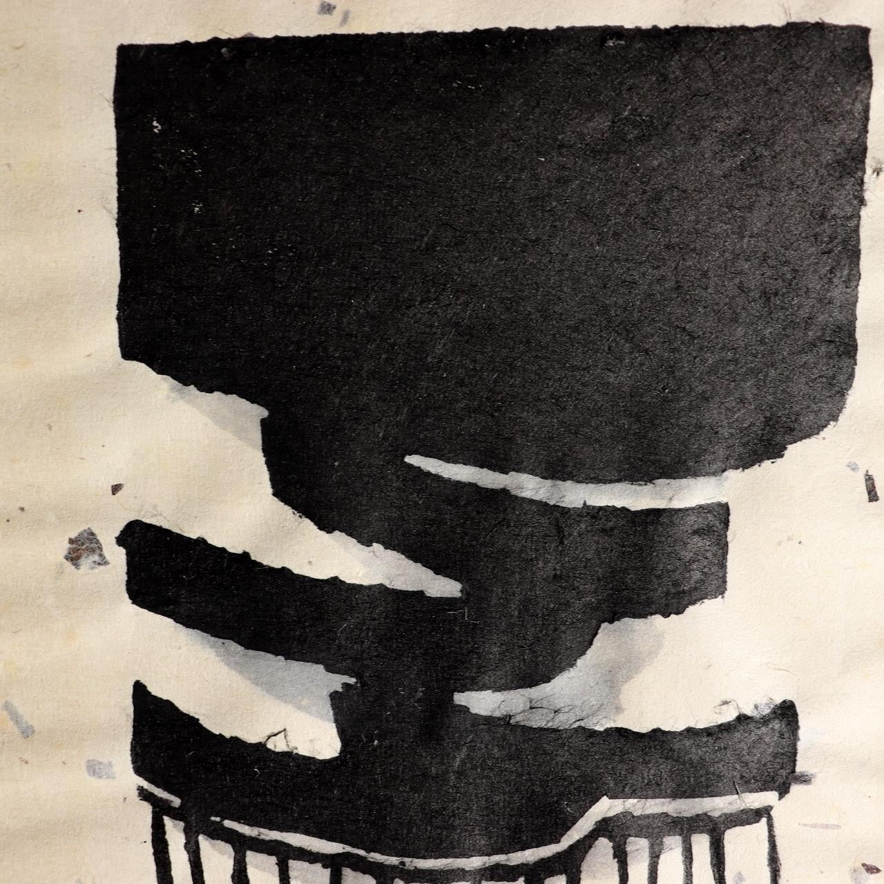 Iwao Akiyama Original Woodblock Print Santoka Haiku 1974 Signed 158/200 Japanese15