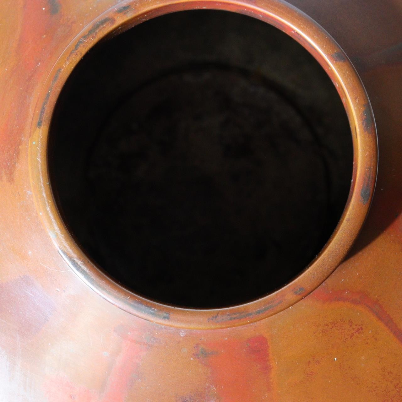 Japanese Hanshido Mottled Purple Bronze Vase Ikebana Vessel 23.5cm11