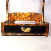 Japanese Wood Lacquer Mini Tanto Sword Stand Katanakake Drawer 25cm WO5549