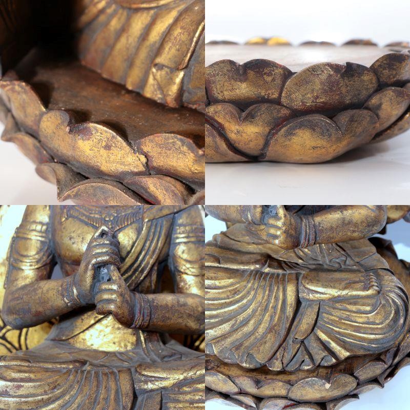 Antique / Vintage Japanese Wooden Dainichi Nyorai Buddha Statue Circa 1900-1940s14