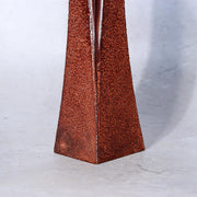 Japanese Bronze Twisted Vase Geometric Square Column Heavy Studio Ikebana Vessel6