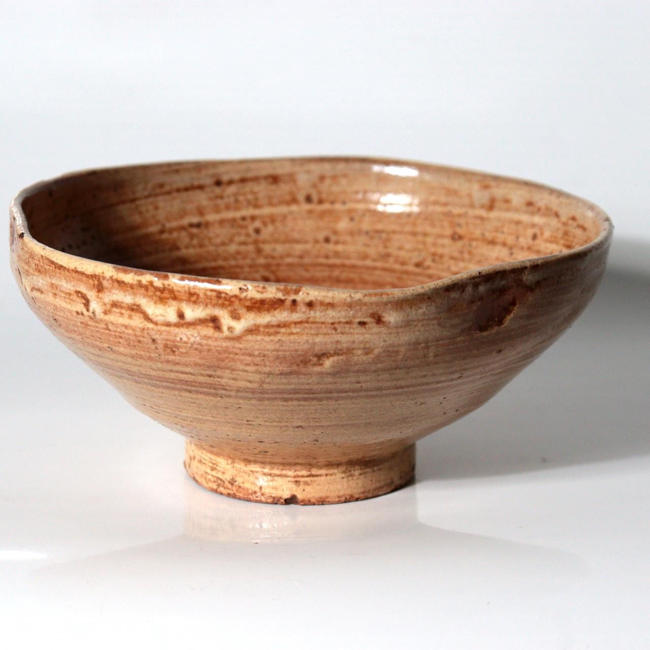 Antique Meiji Japanese Hagi Ware Pottery Matcha Tea Bowl Modern Box PCP3138