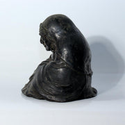 Japanese Antique Cast Bronze Bodhidharma Daruma Seated Statue Figure BOSa561
