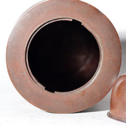 Vintage Japanese Bronze Ikebana Vase Okubo Yuko Shobisai Two-Piece11