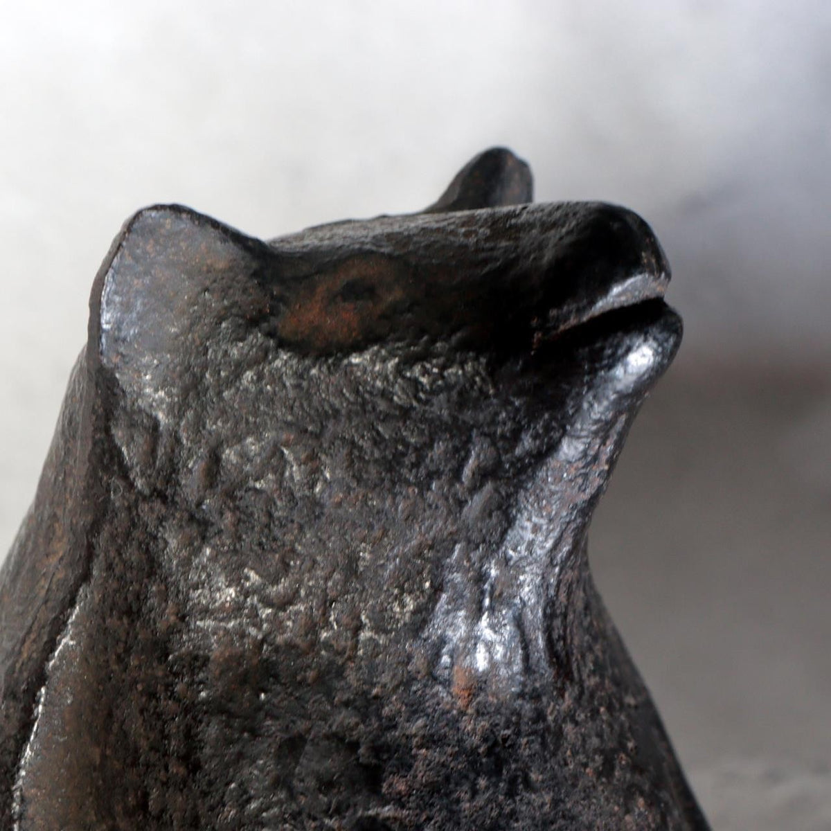 Vintage Japanese Cast Iron Tanuki Raccoon Dog Figurine Incense Burner BOSa749