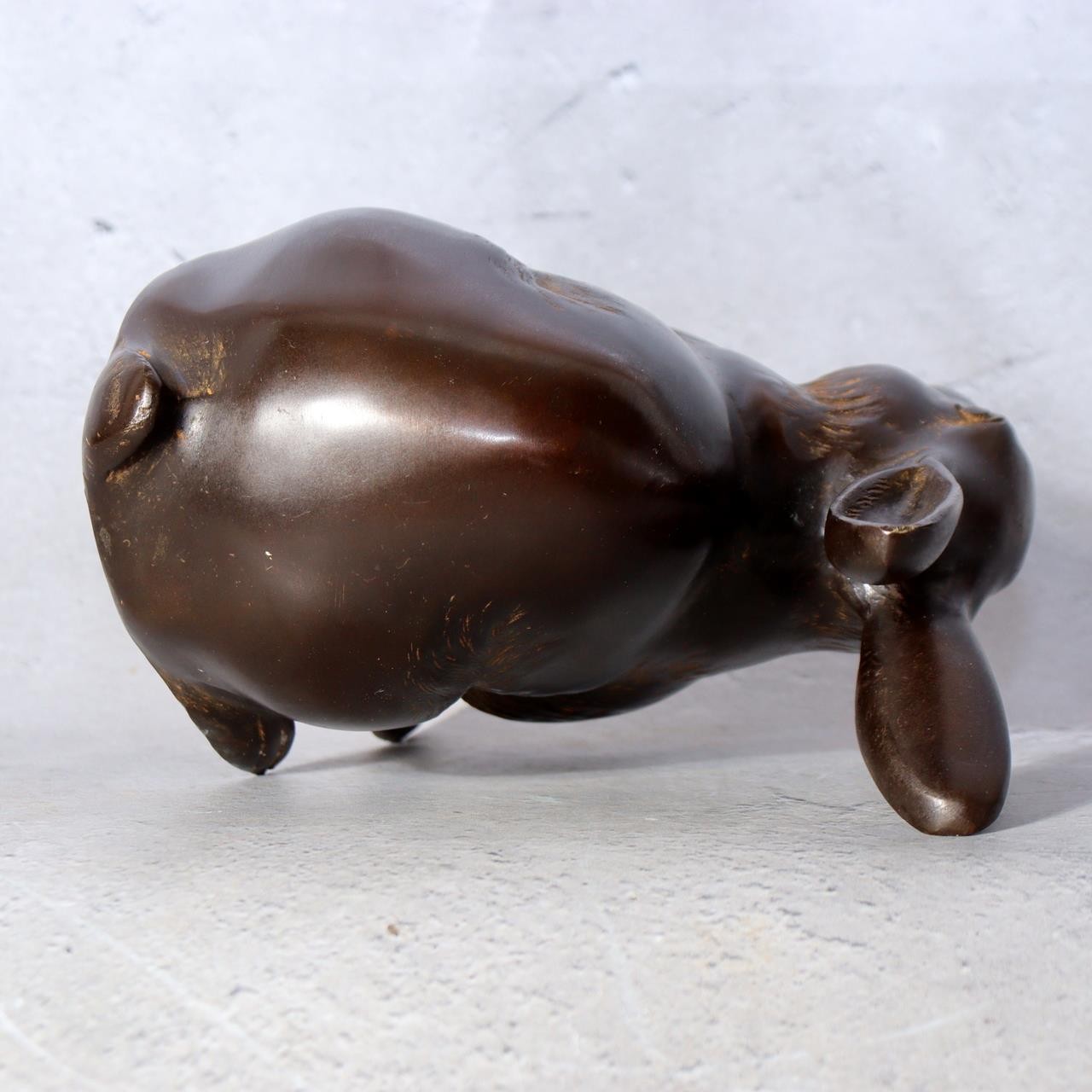 Vintage Japanese Bronze Rabbit Okimono Statue Figure 1140g BOSa447