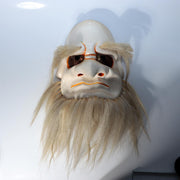 Japanese Vintage Wood Carved Bitchu Kagura Mask Signed Kosaku Tanabe MSK5413