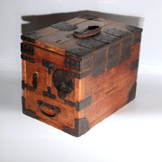 Antique Late Edo Japanese Wooden Kake Suzuri Portable Writing Box WO6201