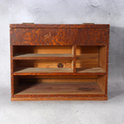 Vintage Japanese Haribako Sewing Box - Burl Wood Grain Showa Retro Multi-Drawer9