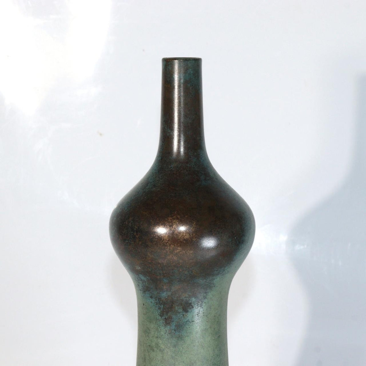 Vintage Japanese Copper Flower Vase Unique Shape Suibyo Water Jug13