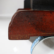 Japanese Black Lacquer Sword Stand - Maki-e Tsuba & Inaba Clan Crest SWR3619