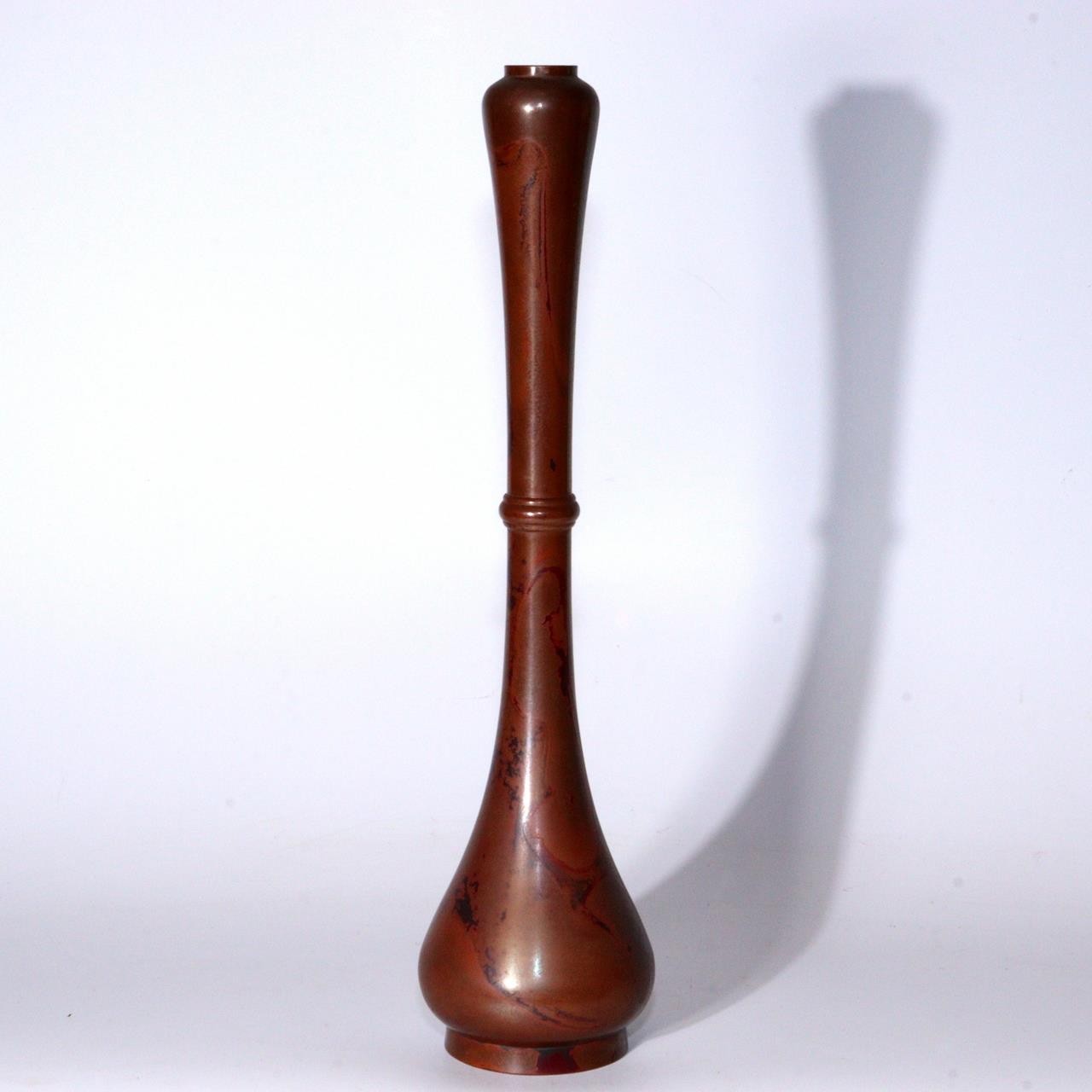 Japanese Bronze Vase Flower Zuiho Takaoka doki signed w / box BV610