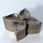 Vintage Japanese Hakudo White Bronze Kogo Incense Box Hasuda Shugoro Dogwood1