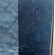 Antique Japanese Indigo Katazome Cotton Fabric Crane Turtle Chrysanthemum10