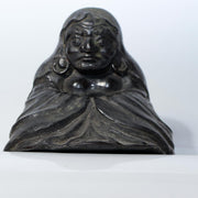 Japanese Antique Cast Bronze Bodhidharma Daruma Seated Statue Figure BOSa5610
