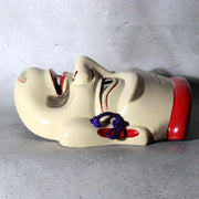 Japanese Carved Wooden Bitchu Kagura Mask Polychrome Tomobako MSK5485
