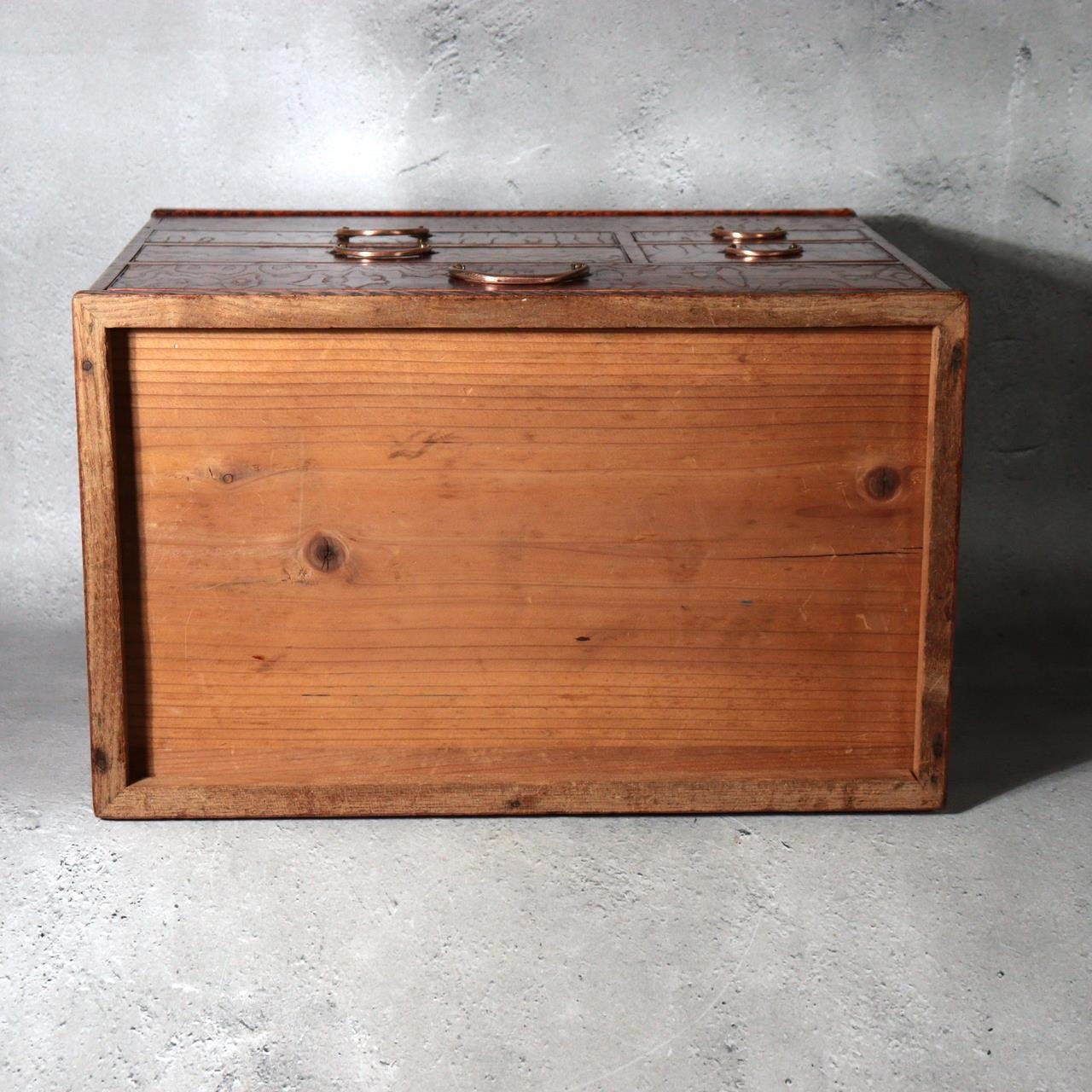 Vintage Japanese Tamamoku Wood Haribako Sewing Box Ko dansu WO6289