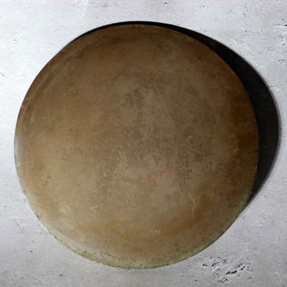 Antique Japanese Shinto Shrine Bronze Mirror Shinkyo Wooden Stand BOSa668