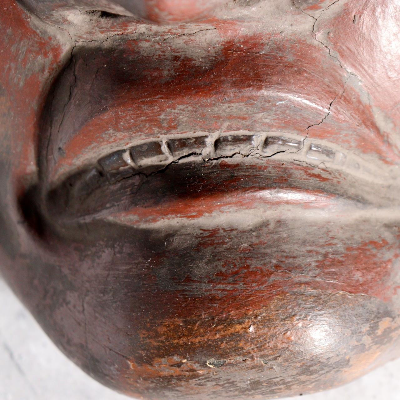 Japanese Kanshitsu (Dry Lacquer) Noh Kagura Mask Wrathful Deity with Gilded Eye11