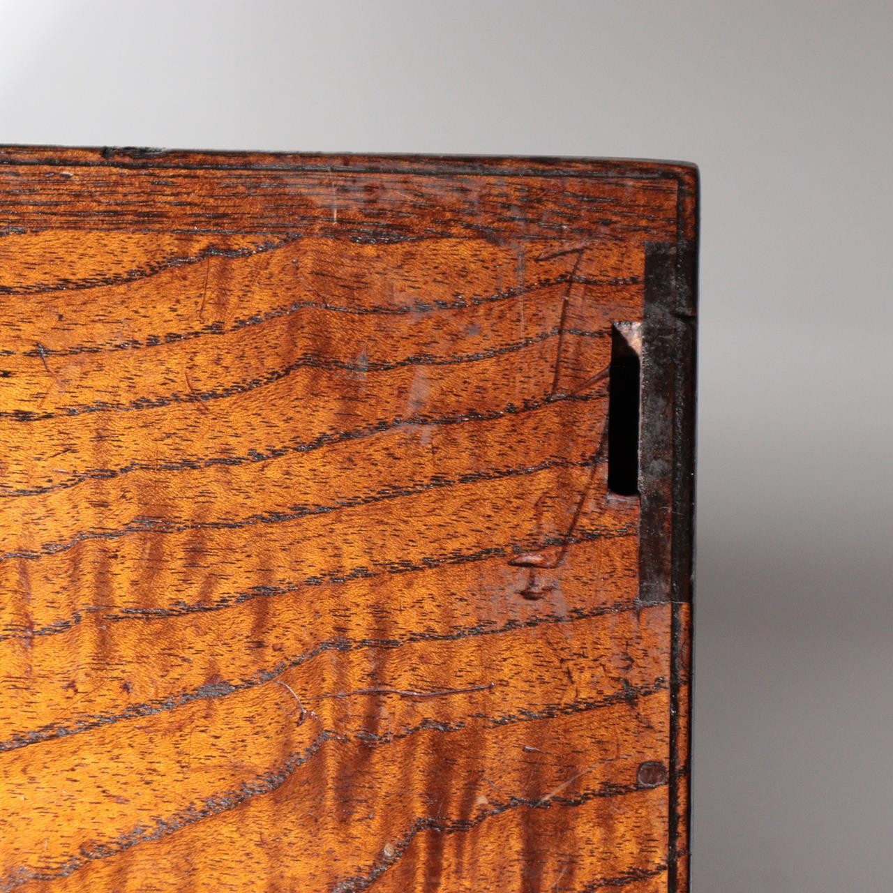 Vintage Japanese Tamo Wood Haribako Sewing Box Figured Grain WO61913