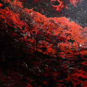 Vintage Large Japanese Aizu Lacquerware Wood Bowl  Mottled Red & Black 29cm8