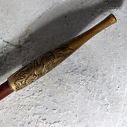Meiji Period Japanese Kiseru Bamboo Smoking Pipe Dragon Relief WO64011