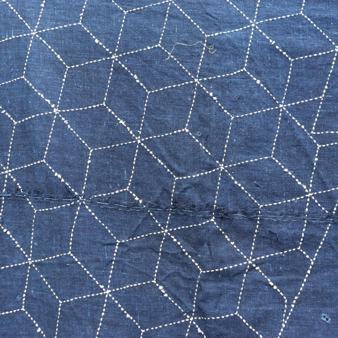 Antique Japanese Indigo Boro Sashiko Textile - Meiji / Taisho Era 155x142cm17