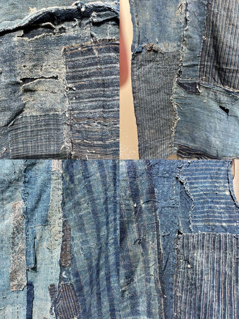 Authentic Antique Japanese Boro Textile - Indigo Patched Sashiko Cotton3