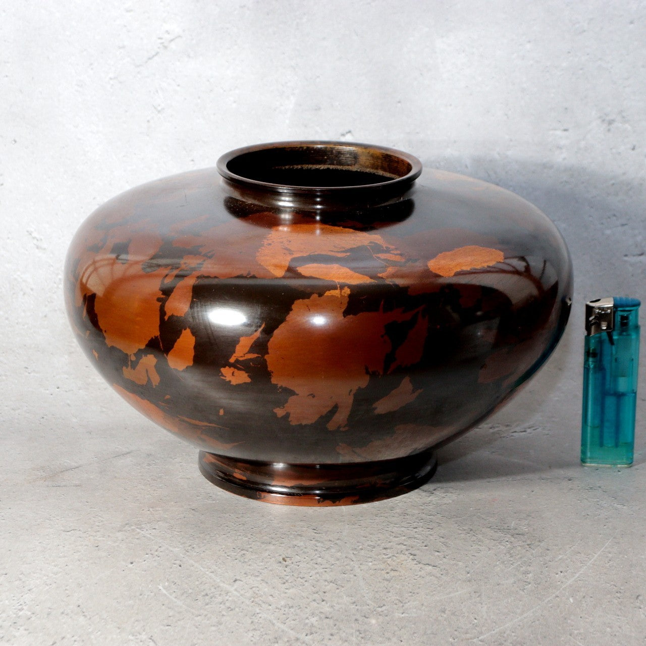 Japanese Takaoka Bronze Vase Seiho Gold Splash Pattern BV7821