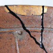Late Edo Seto Ware Tetsuyu Iron Glaze Chawan Tea Bowl Kintsugi PCP3115