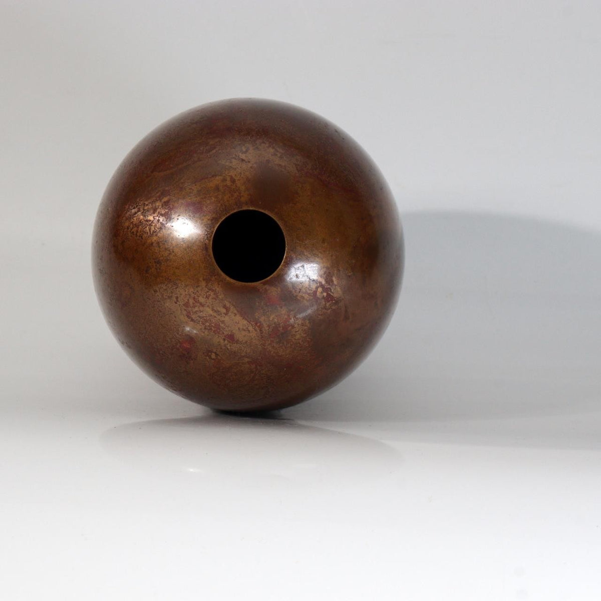Vintage Japanese Copper Flower Vase Kabin Mottled Patina Signed BV7915