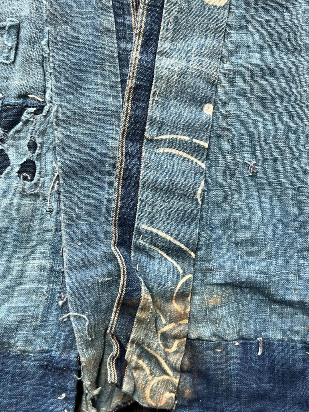 Antique Japanese Indigo Boro Noragi Jacket Patchwork Early Meiji BRKW1735